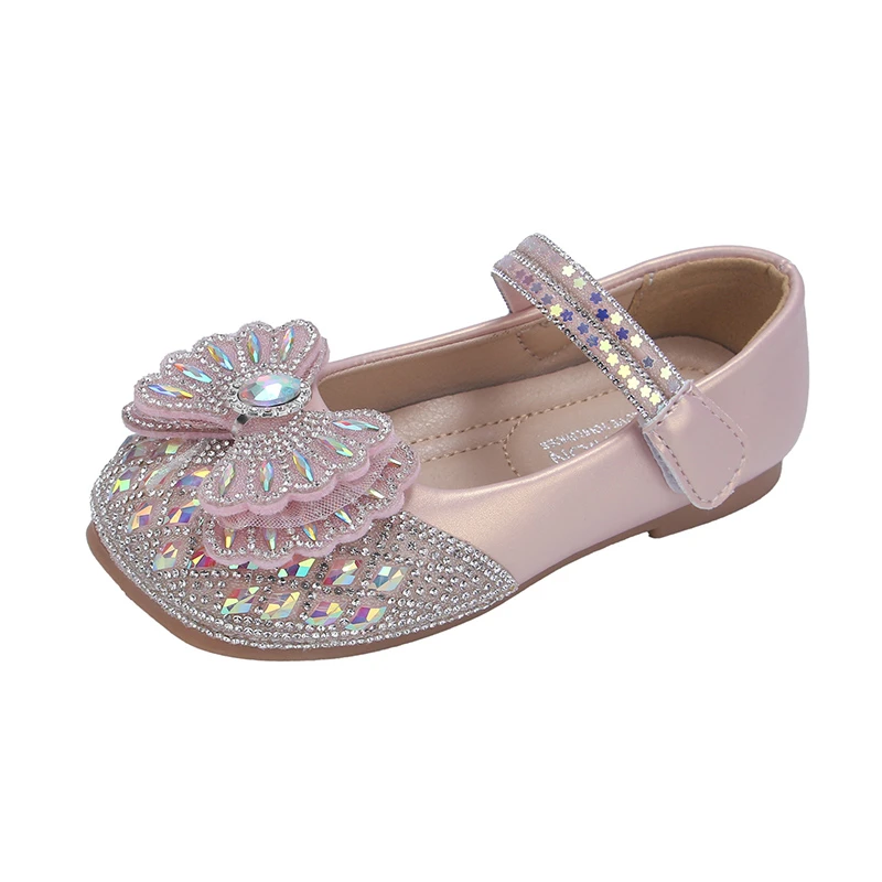 Girls Princess Mary Jane Flats Rhinestone Shoes