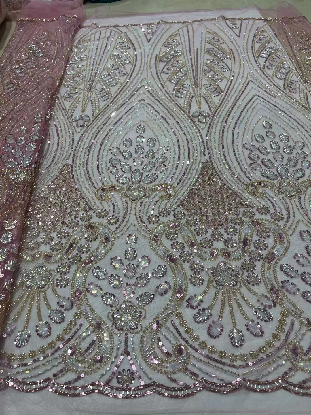 Liseré En Dentelle - Fleur 3D Avec Perle, Largeur 30 Mm | Mercerie