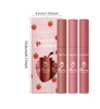 57198-0dbe0d.jpg 3 pcs Strawberry Lip Glaze Set Velvet Matte Liquid Lipstick Lipstick Non stick Cup