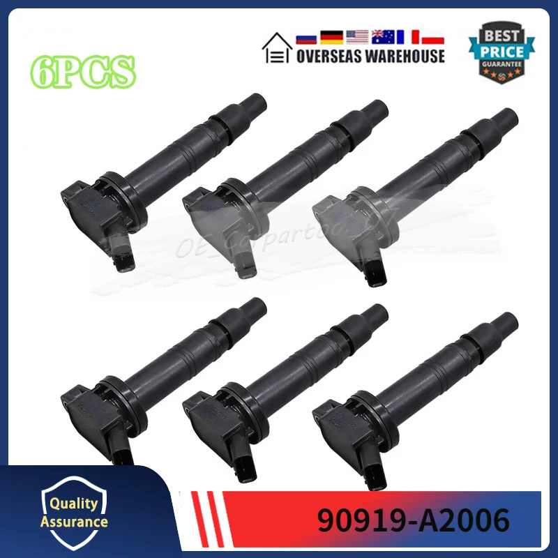 

Fits For LEXUS GS IS LC500 RC SCION XB TOYOTA 4RUNNER CAMRY COROLLA HIACE HILUX MATRIX SOLARA 6Pcs Ignition Coils 90919-A2006