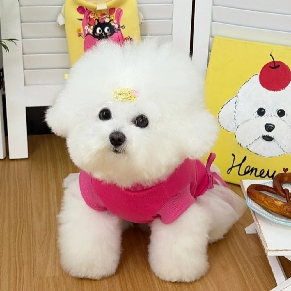 Fashion Style Dopamine Dog Pullover Hoodie Cartoon Print Breathable Pet Puppy Skirt Soft Warm Thick Dog Clothing Gift Clothing