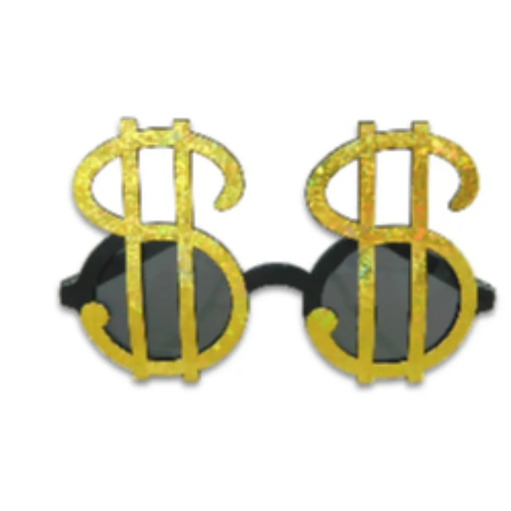Halloween Costume Accessories Big Rich Dollar Symbol Necklace Ring Money Dollar Style Wacky Glasses