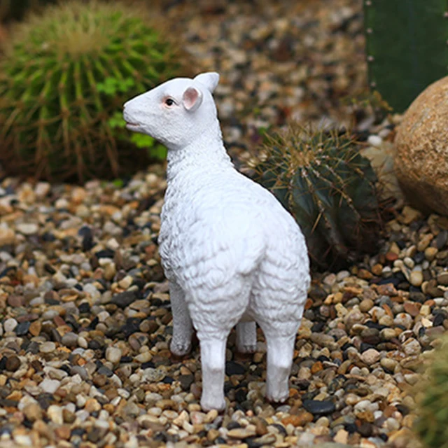 Kültéri Bárányszobor Gyantakert Szobor Dekoratív Állatok Figura Miniatűr Juhok Farm Az Udvari Terasz Pázsithoz - Image 3