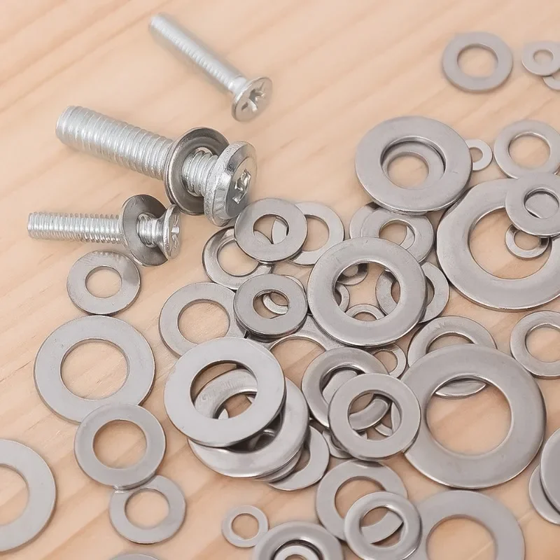 Description Picture 6 of item360PCS Stainless Steel Flat Washer Metal Ring Household Fasteners Hardware Plain Gasket Assortment M2 M2 M2.5 M3 M4 M5 M6 M8 M10