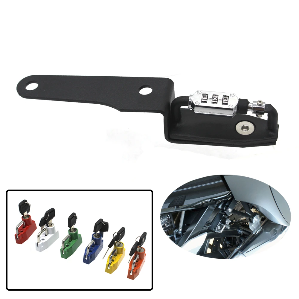 Motorcycle Helmet Lock Mount Hook Anti theft Security with 2 Keys