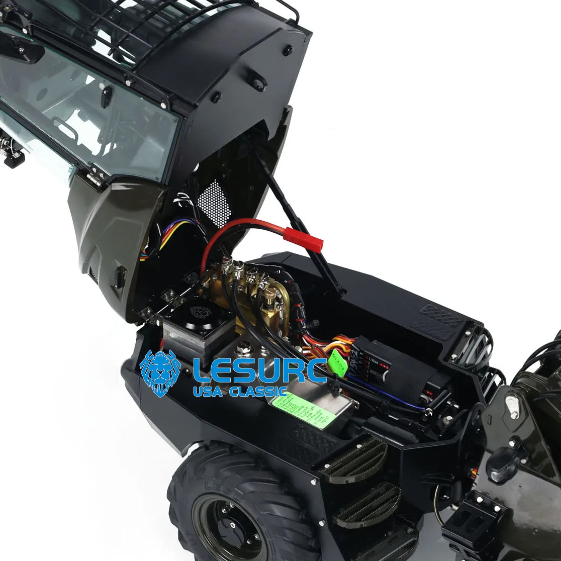 LESU 1/14 RC Hydraulic Fork Loader AT1050 Telescopic Arm Truck Radio Control Assembled Painted Sound Light System Car Model Toy 6