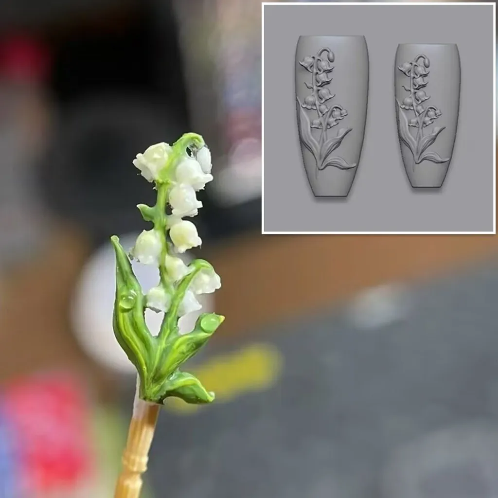 1pc Lily of the Valley 3D Acrylic Mold Peony Tulip Nail Art Decorations