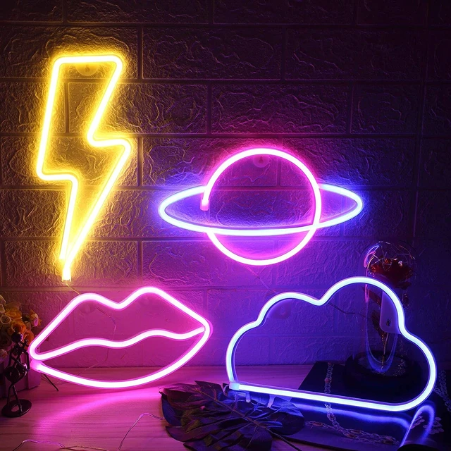 Planet LED Lights Neon Sign Bedroom Decor Neon Sign Night Lamp for  Christmas Rooms Wall Art Bar Party USB or Battery Powered - AliExpress