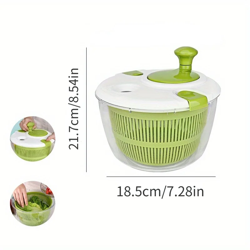 Versatile Salad Spinner & Vegetable Dryer-Easy-To-Use Kitchen Gadget For Lettuce, Fruits & More-Durable Plastic