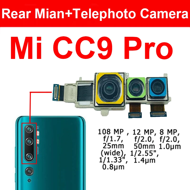 Front Back Rear Camera For Xiaomi Mi CC9 Pro Main Back Camera For