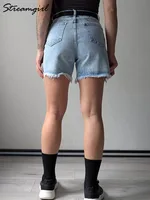 Streamgirl Blue Women's Denim Shorts Summer High Waist Casual Chic Loose Jean Shorts For Women Summer 2025 Denim Short Femme - Image 4