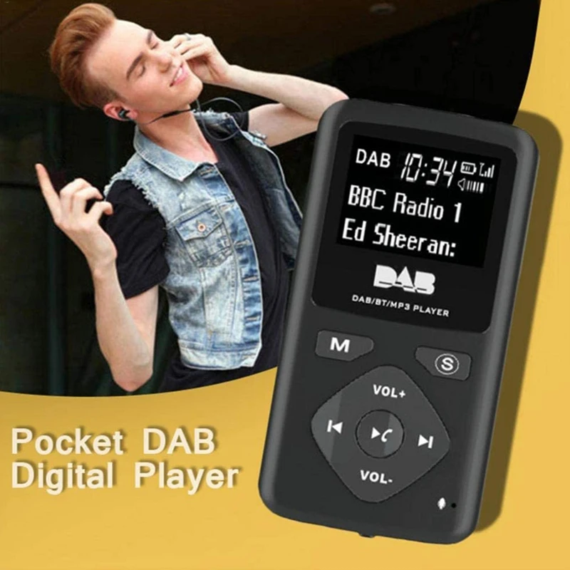 Sound Box Device DAB/DAB Digital Radio Bluetooth 4.0 Personal Pocket FM Mini Portable Radio Earphone MP3 Micro-USB for Home