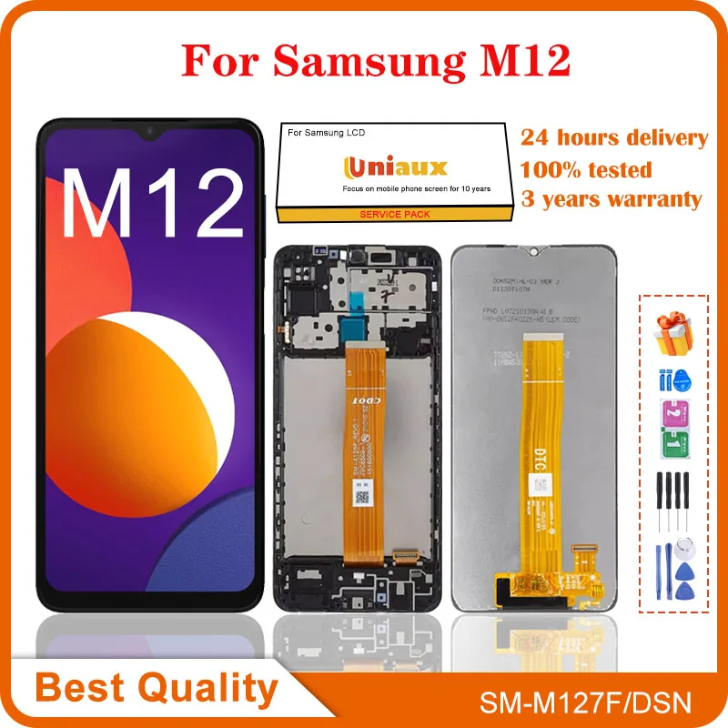 

6.5"Original Display for Samsung Galaxy M12 M127 LCD Display Touch Screen Digitizer Full SM-M127FN/DS SM-M127F/DS SM-M127G/DS