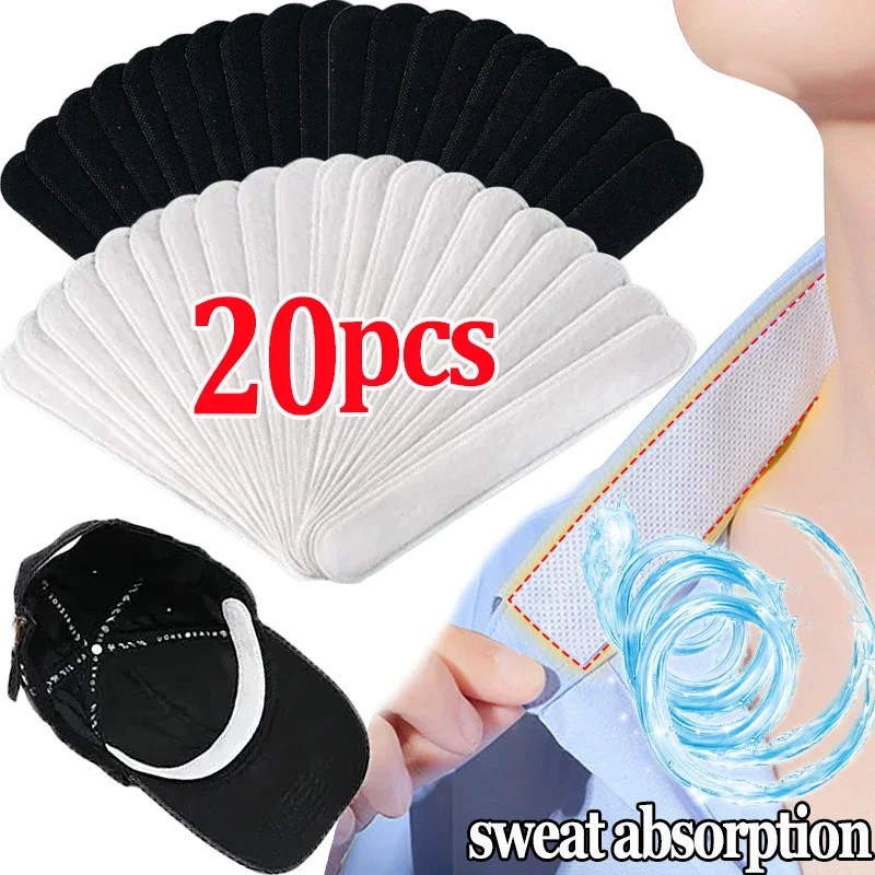 Disposable Cotton Sweat-absorbing Liner Pads Hat Anti-dirt Sports Belt Cap Brim Size Reducer Sticker Neck Invisible Tape hat sweat absorber