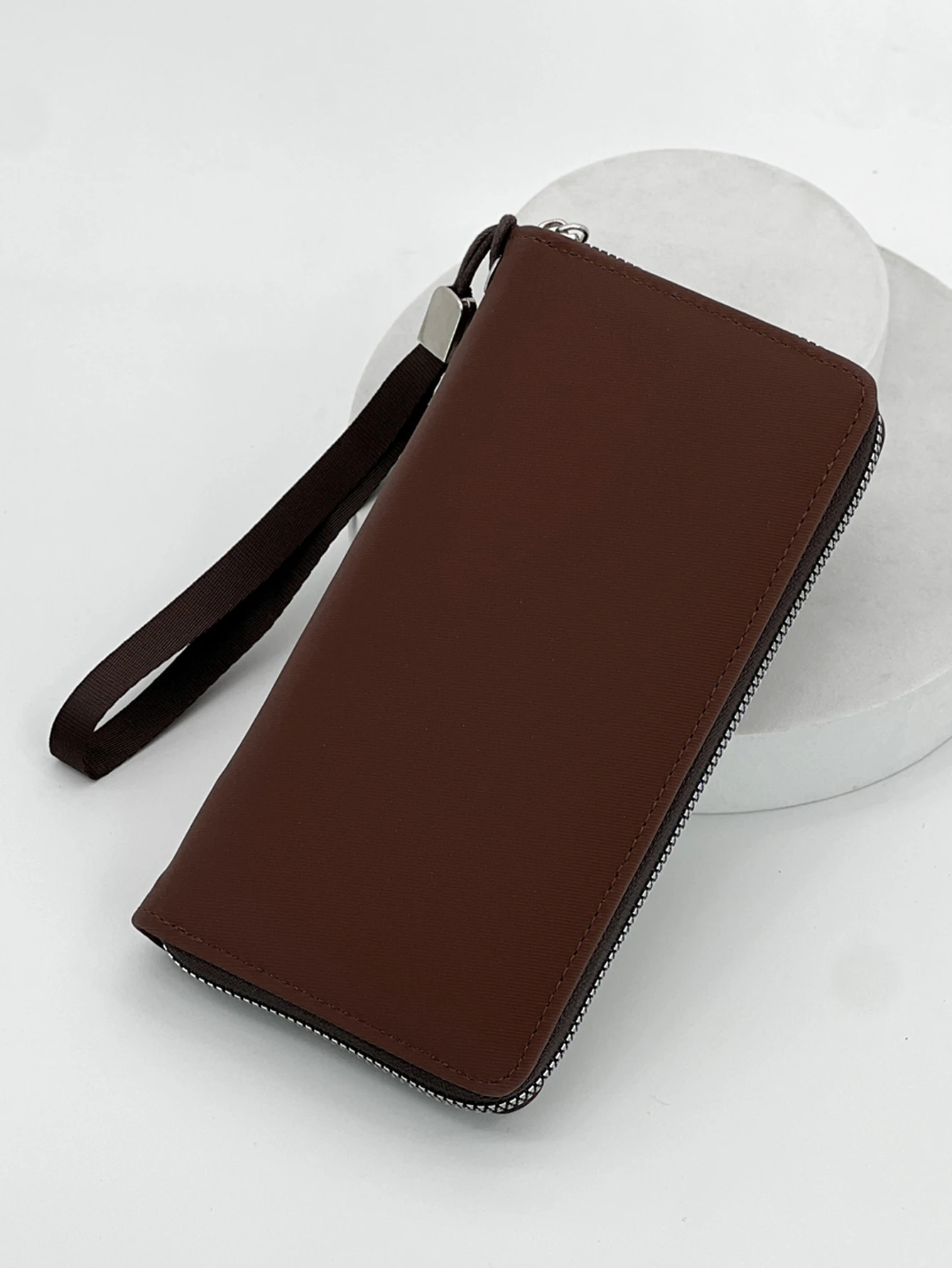 New Pu Urban Simple Large-Capacity Multi-Card Slot Mobile Phone Bag Single Zipper Fashionable Long Style