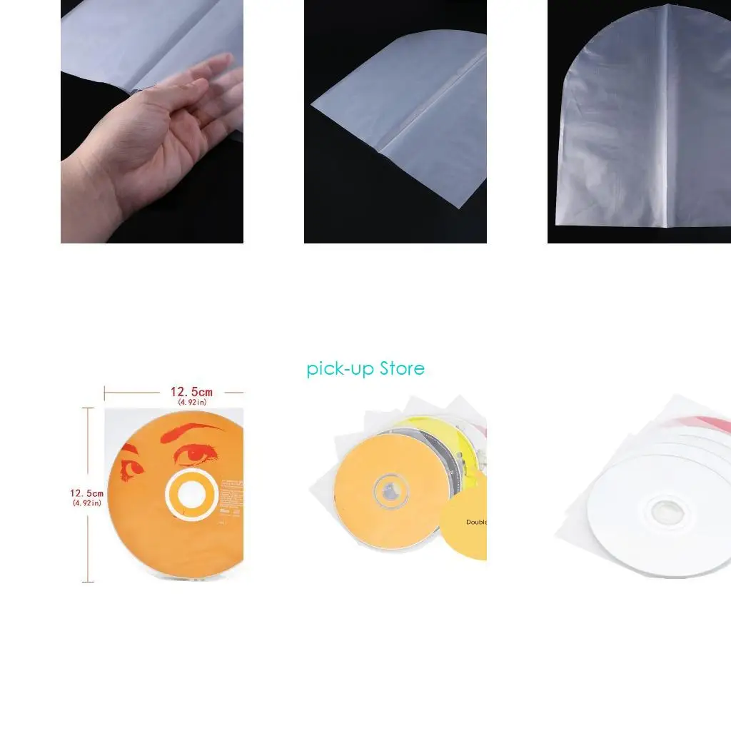 Q5WA 100pcs/가방 양면 레코드 보호 소매 플랫 오픈 탑 백 커버