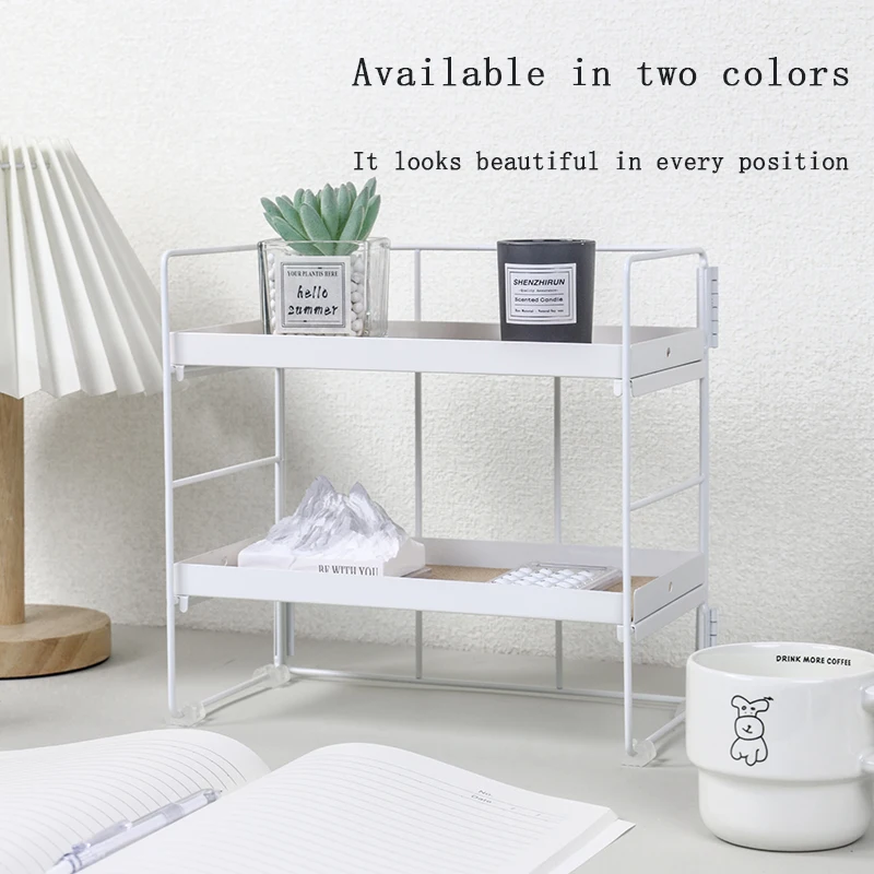Integrated folding rack Desktop organizer Sundries organizer two storage trays Stackable shelving office location shelving