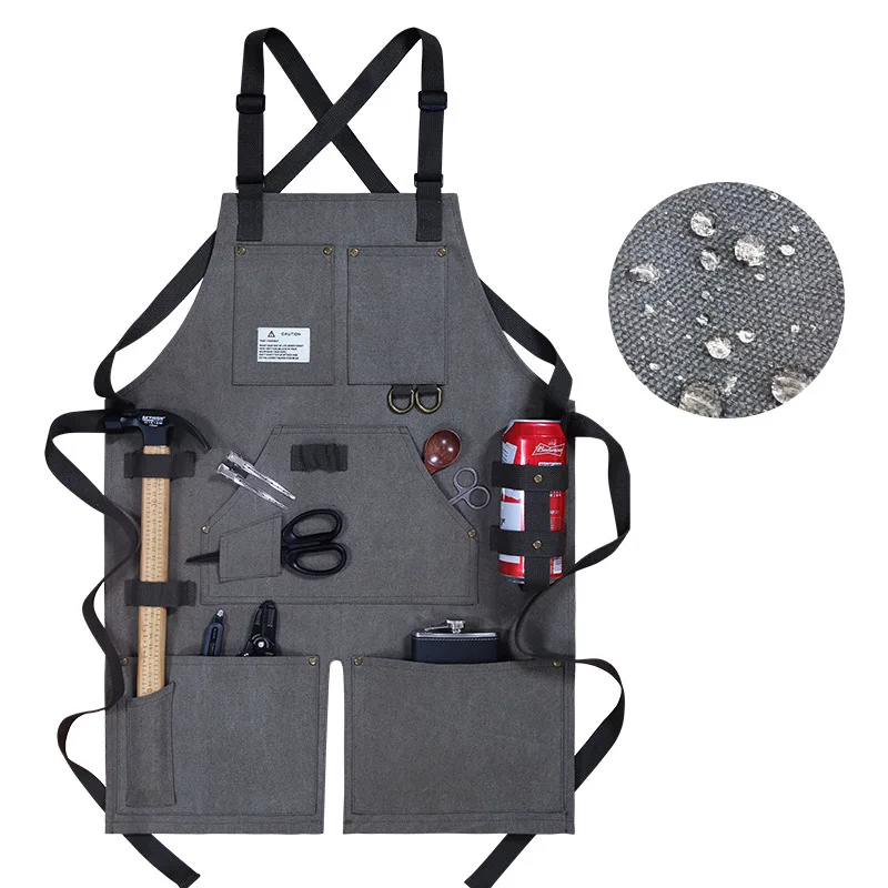 

Фартук для ресторана, кафе, выпечки, рабочая одежда, фартук для столярных работ, садоводства, Индустриальный Мужской фартук с индивидуальным логотипом