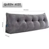 Large Triangular Headboard Wedge Bed Rest Reading Pillow Backrest Positioning Support Bolster Cushion with Removable Cover 2