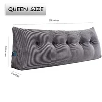 Large Triangular Headboard Wedge Bed Rest Reading Pillow Backrest Positioning Support Bolster Cushion with Removable Cover 2