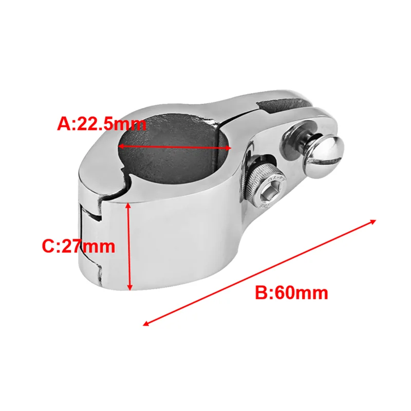 Marine Hardware 316 Stainless Steel Fitting Boat Bimini Top Hinged 22mm 25mm 30mm 32mm Jaw Slide Easy Install