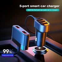 5-in-1 Car Charger Fast Type C with 1.5m Cable PD QC3.0 Car Quick Charger 5 USB Ports 5V 6.2A for iPhone 12 11 for Huawei P40 - Image 2
