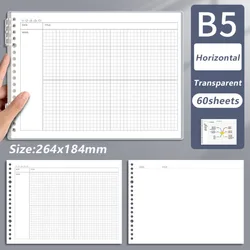 Enhanced B5 Mind Map Loose - Leaf Notebook with Detachable Pages - Ideal for Note Taking and Journaling (Transparent)