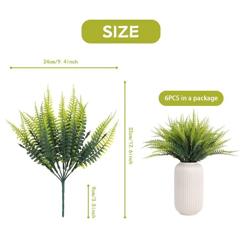 Fake Ferns Artificial Ferns For Outdoors Large Uv Resistant Greenery Vivid  Boston Ferns Artificial Plants For Outdoor Indoor - AliExpress