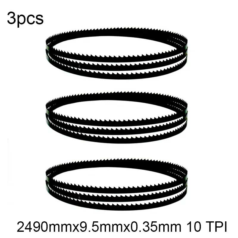 

2490mm Bandsaw Blades 2490mmx9.5mmx0.35mm 10 TPI for Metabo Makit Dewalt Wood Cutting 3pcs