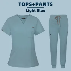 Premium Medical Scrubs Set for Healthcare Professionals (Light Blue)