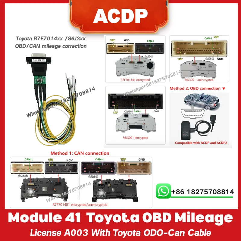 ACDP Module 41 For Toyota Lexus R7F7014xx S6J3xx OBD CAN mileage