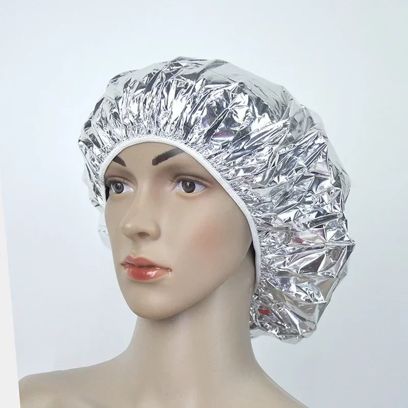 Waterproof Heat Insulation Aluminum Foil Hat Disposable Spa Hair Salon Shower Cap Bath Hood Shower Baking Oil Hair Cap 4