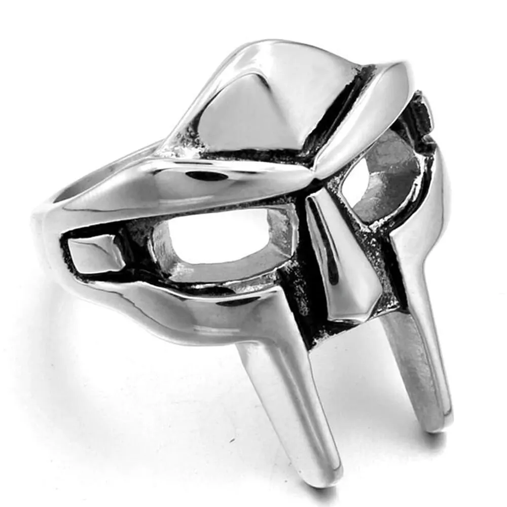 Finger Ring Opening Ring Adjustable Rings Vintage Goth Mf Doom Mask Adjustable Joint Ring For Men Gladiator Punk Egyptian Pharaoh Male Open Ring Jewelry