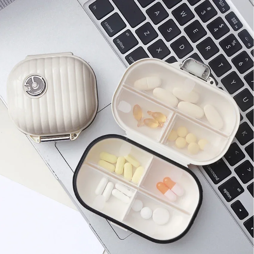 Alwafore Portable Pill Box Lightweight 7 Days Medicine Pill Organizer Sealed Storage Box Mini Pill Box  Storage Organizer