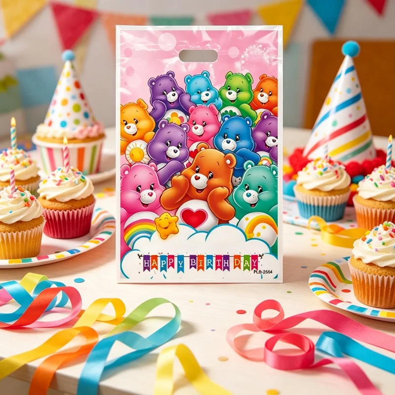 Cared Beared Geburtstagsparty Süßigkeiten-Geschenktüten Geburtstagsballons Handtaschen Happy Birthday Party Dekorationen Erwachsenen-Gastgeschenke