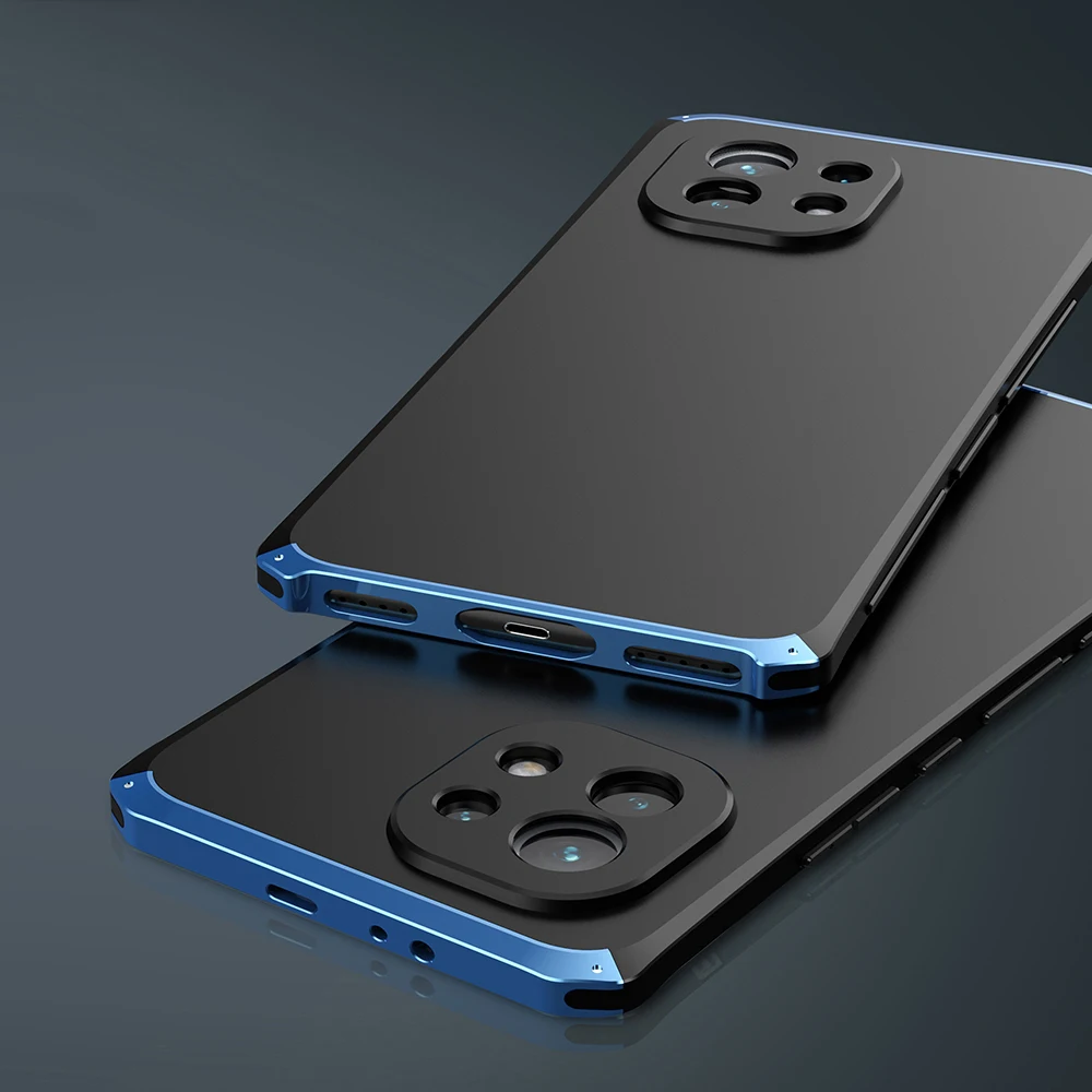New Anti-fall Metal Frame PC Back For Xiaomi 11 Mi11 M11 Xiaomi11 Aluminum Alloy Bumper Case Cover