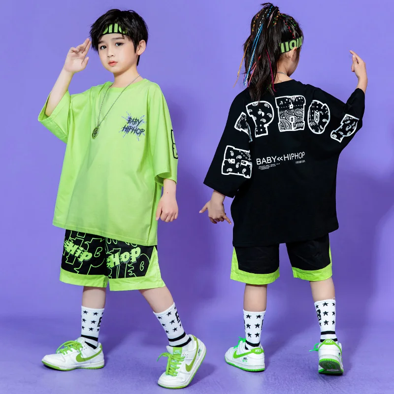 

Children's Street Dance Performance Trendy Clothes Boys Korean Version Trendy Brand Suit Children's Hip Hop Girls Hip Hop Jazz