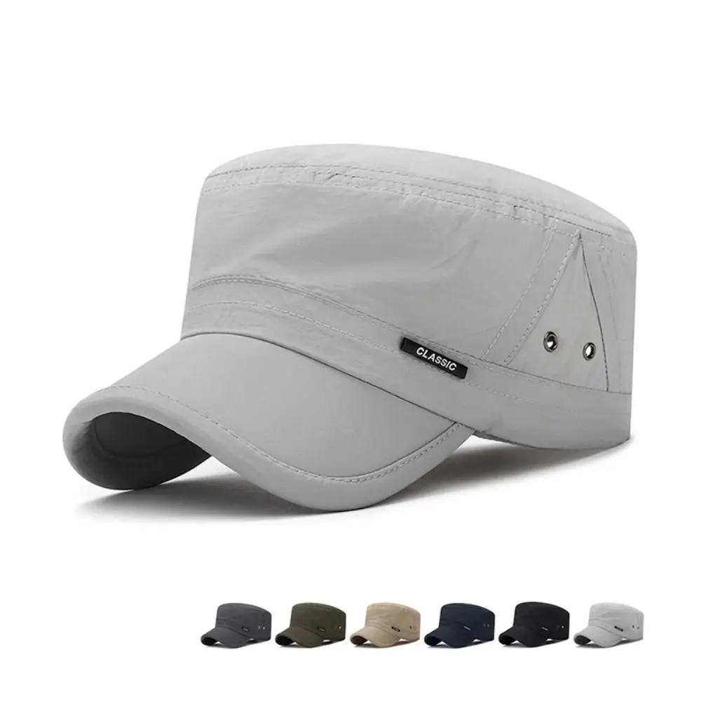 Herren-Baseballmütze, Kadettenmütze, atmungsaktiv, verstellbar, flache Kappe, Frühling, Sommer, Visiermütze, lässige Outdoor-Anti-UV-Kappe