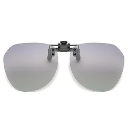 Polarized Unisex Photochromic Night Vision Anti-Glare Vintage Clip-On Sunglasses (Gray powder)