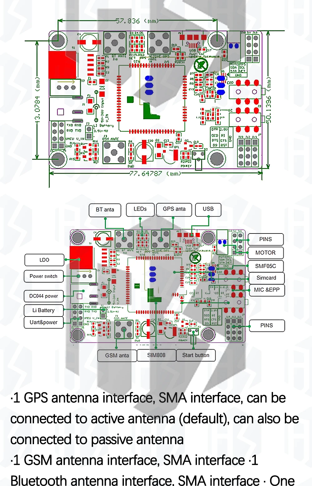 SIM808 anstelle von SIM908 modul GSM GPRS GPS Entwicklung Bord IPX SMA mit GPS Antenne verfügbar für Raspberry Pi für arduino – Detail 23