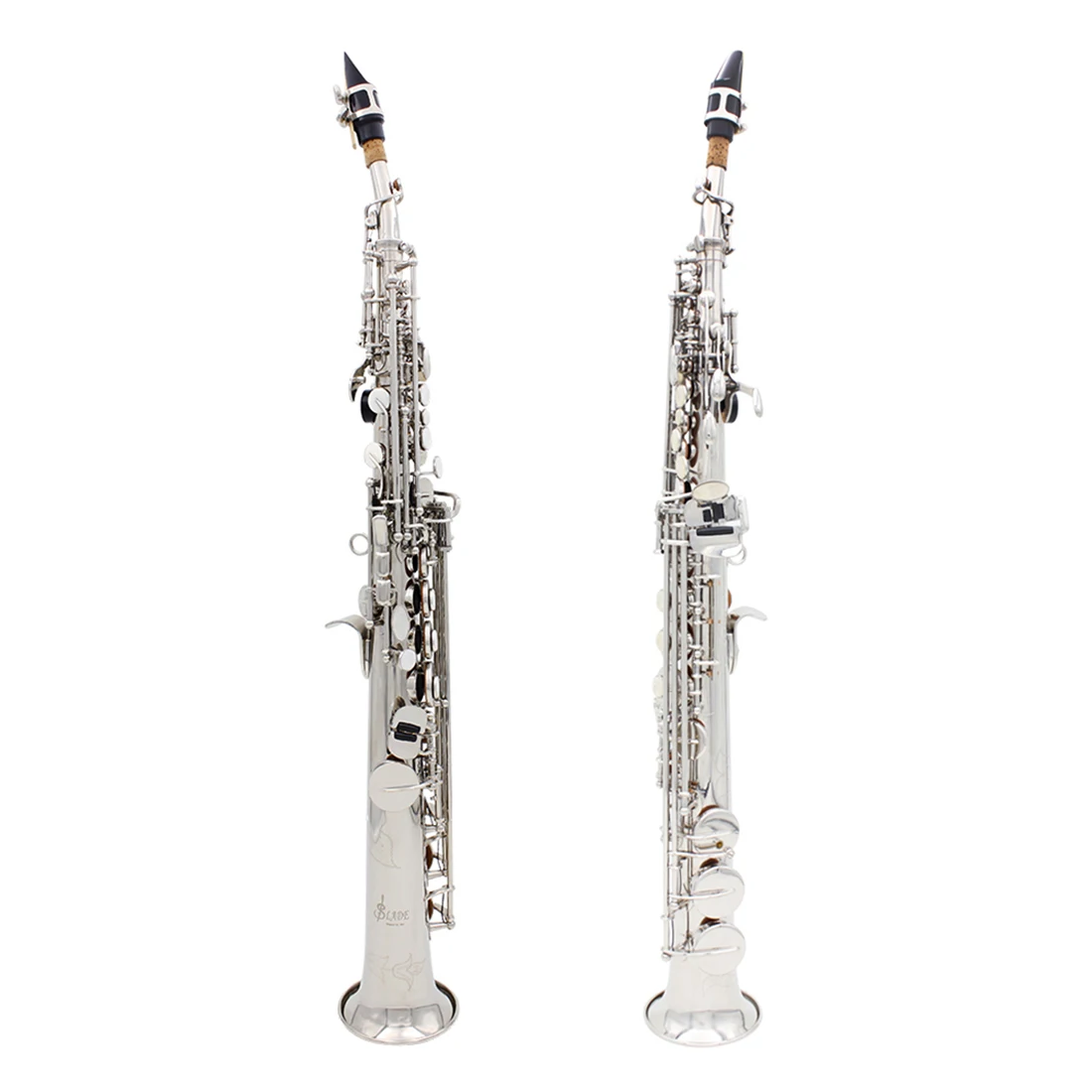 Description Picture 5 of itemSLADE Soprano Saxophone Brass Body Bb Straight Sax Professional Saxfone Woowind Instrument With Case Reeds Parts & Accessories