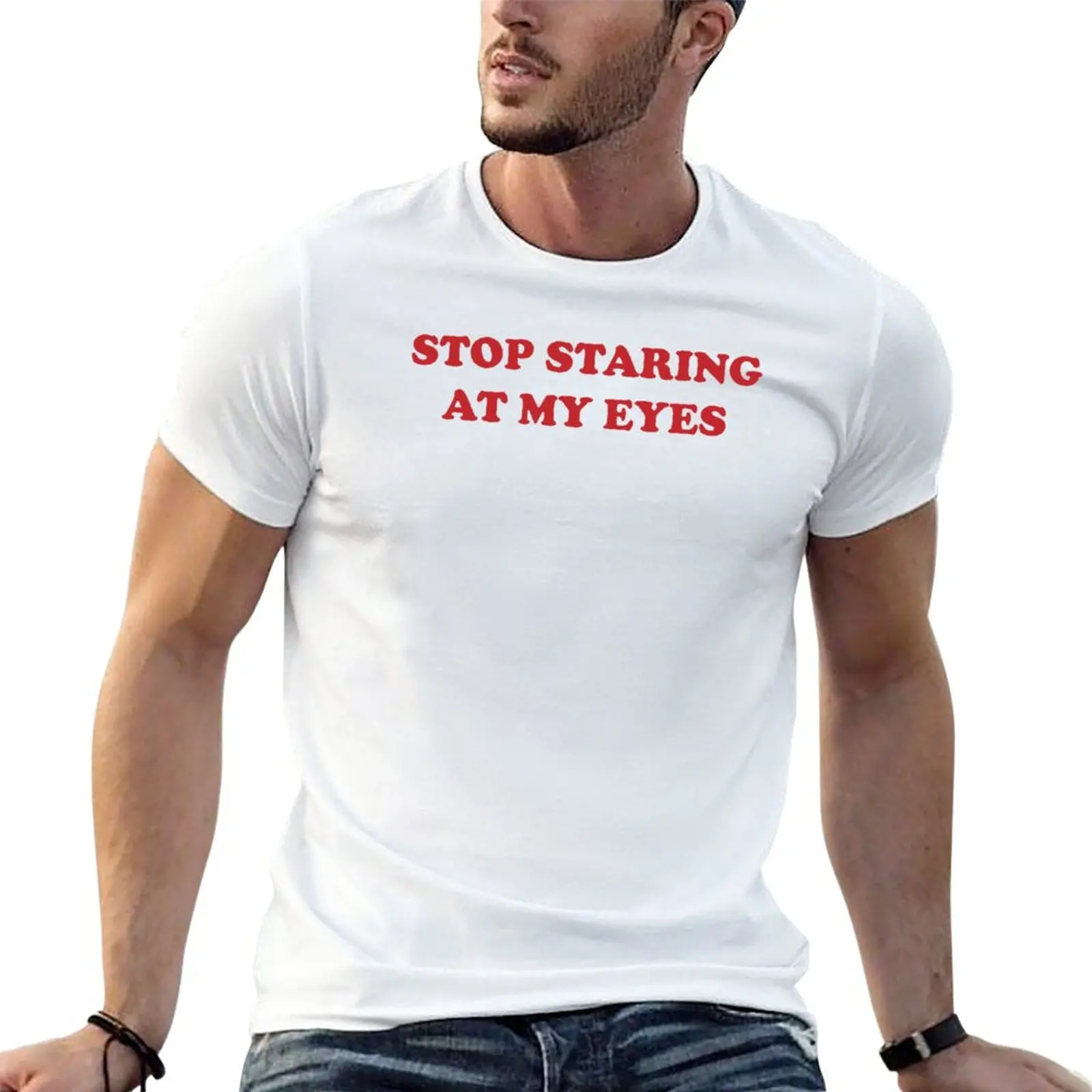 

New Stop Staring At My Eyes T-Shirt sublime t shirt summer clothes black t-shirts for men