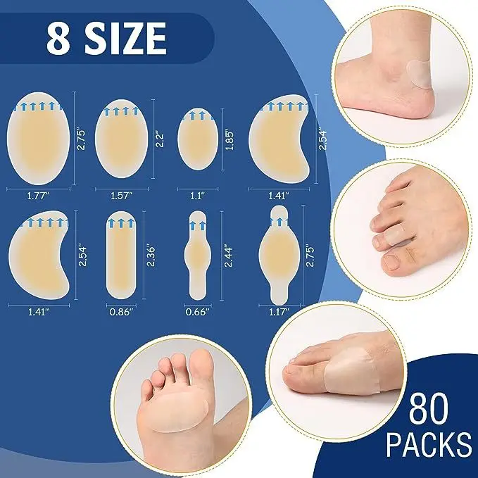 10PCS Gel Shoes Stickers Soft Hydrocolloid Pads Relief Pain Blisters Friction Pressure Heel Pain Patch 5