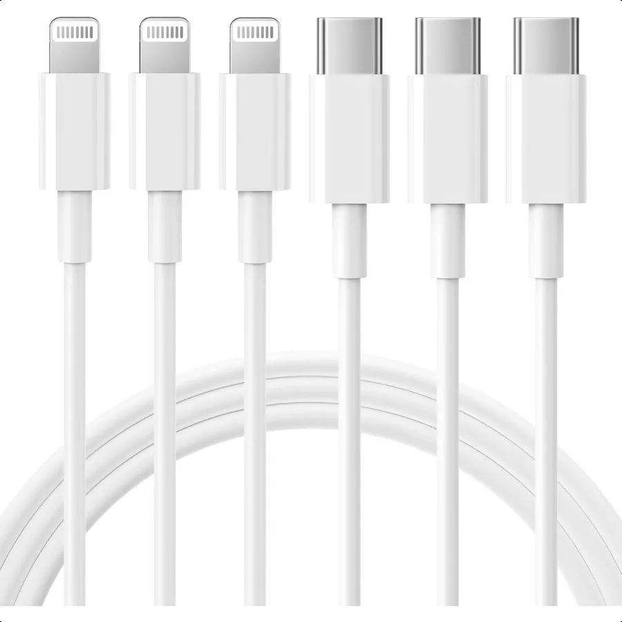 USB C to Lightning Charging Cable 3Pack 6FT