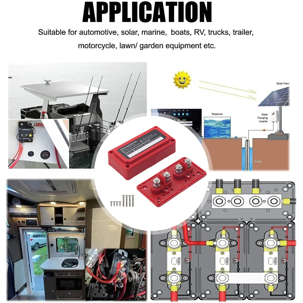 48V 300A Bus Bar Heavy Duty Boat Busbar BoxModule Design with 4X