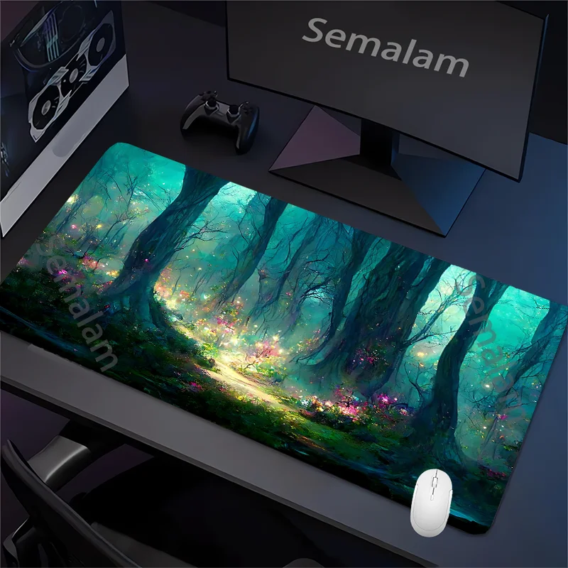Enchanted Forest Gaming Mouse Pad – Non-Slip Rubber Base, Washable Desk Accessory for Home & Office Decor (35x60)