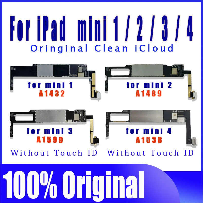 Iphone Motherboard Mobile Motherboard Ipad Icloud Unlock 100% Tested Logic Board A1432 A1489/A1599 A1538 Clean iCloud Original Free iCloud For iPad MiNi 1 2 3 4 Motherboard