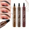 4 Point Eyebrow Pencil 4 Prong Tip Eyebrow Pen 4 Fork Eyebrow Pencil Waterproof Liquid Eyebrow Pencil Long Lasting Like Real 1
