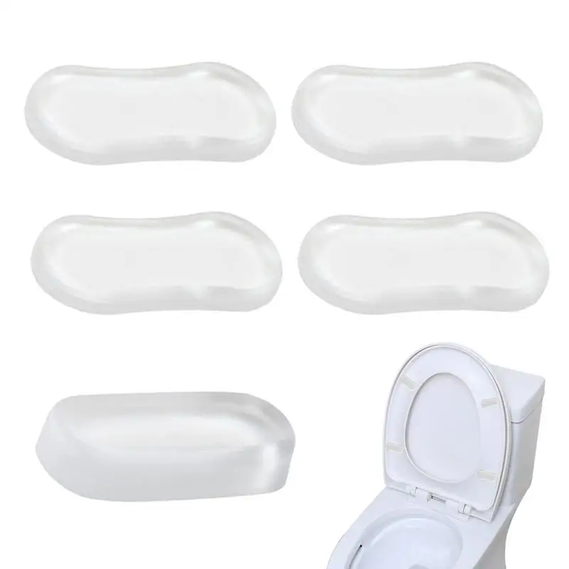 Bidet Toilet Seat Attachment Clear Toilet Lid Bumper Strong Adhesive Noise Reducing Bidet Attachment 5 PCS Toilet Seat