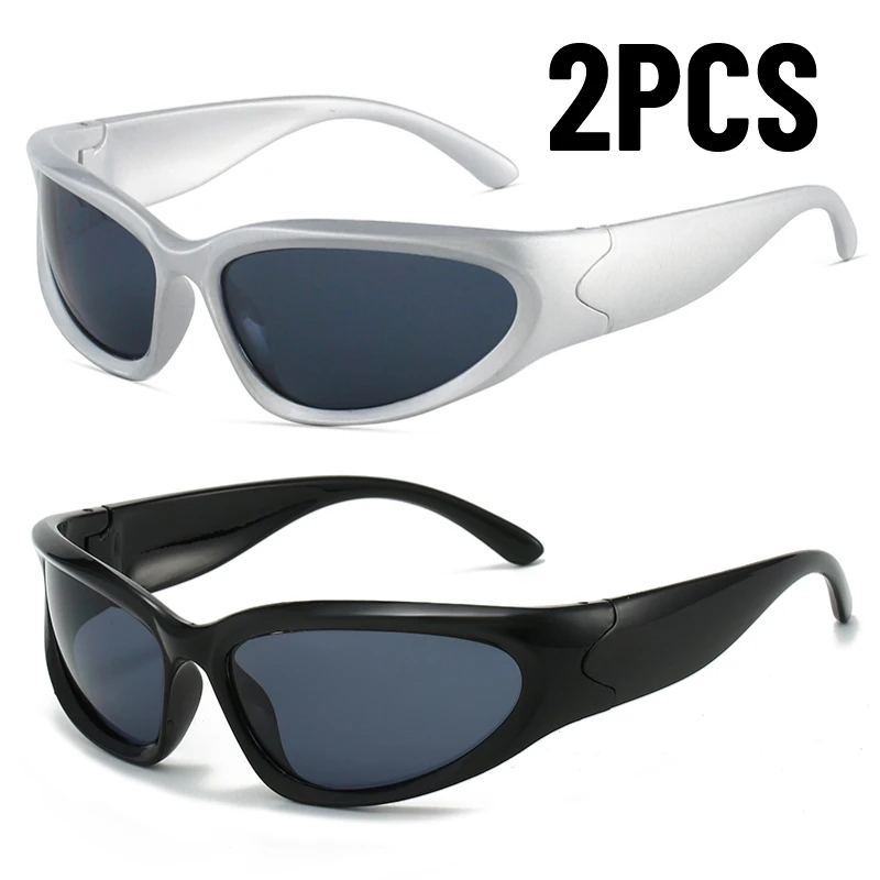 Sunglasses 1/2/3pcs Fashionable Men and Women Sunglasses High-end Y2K Square Bicycle Glasses Resistant Sunglasses Outdoor Hiking Glas UV400